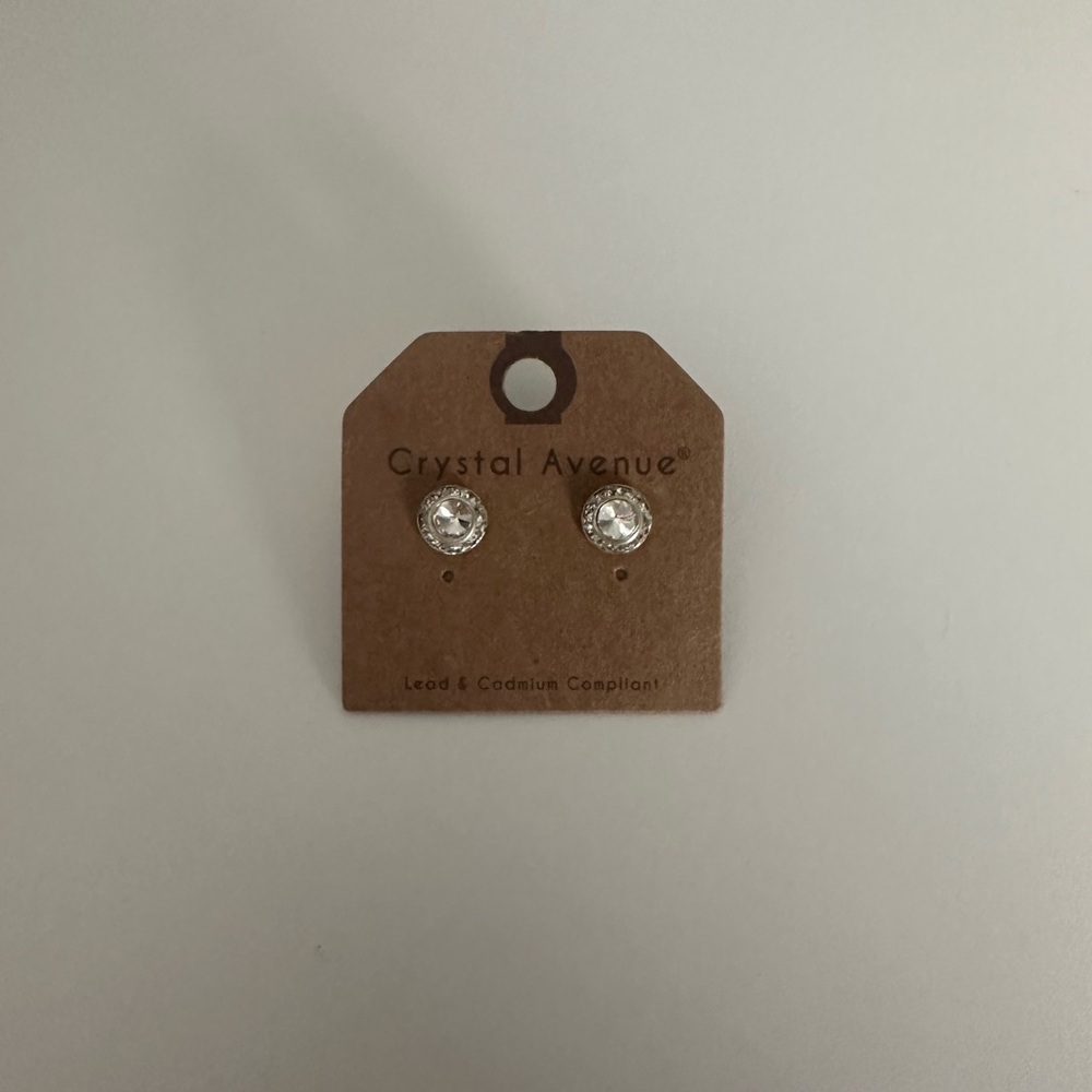 Crystal Avenue Silver Stud Earrings
